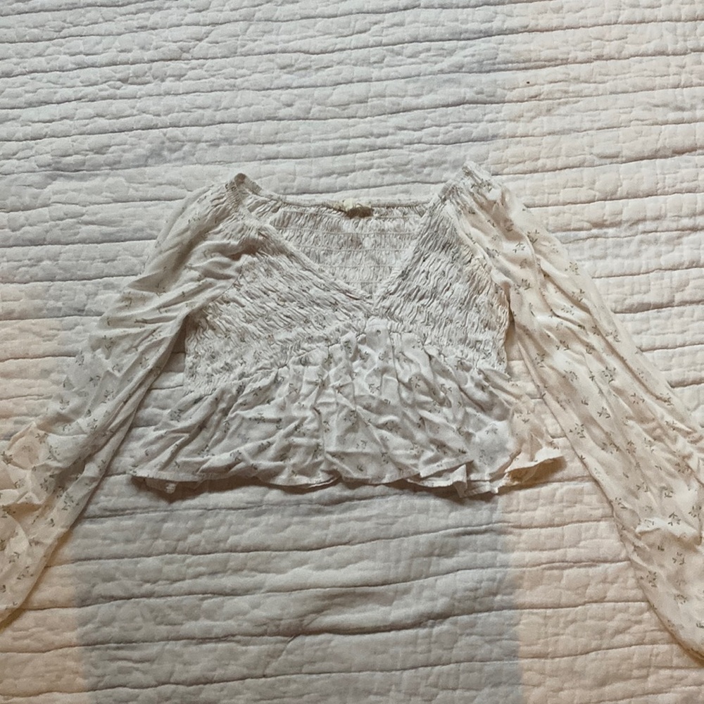 LA Hearts floral cropped long sleeve